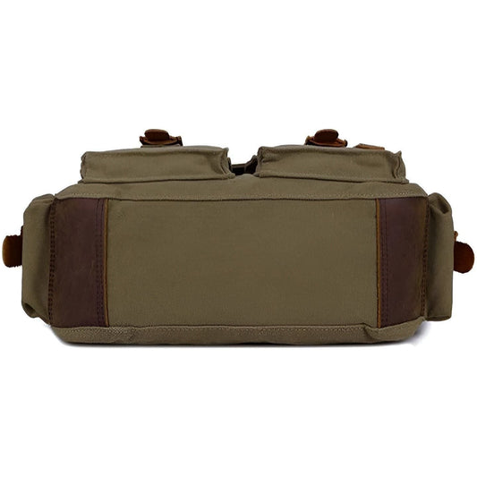 Ambulora – Men’s Vintage Canvas Messenger Bag with Leather Accents