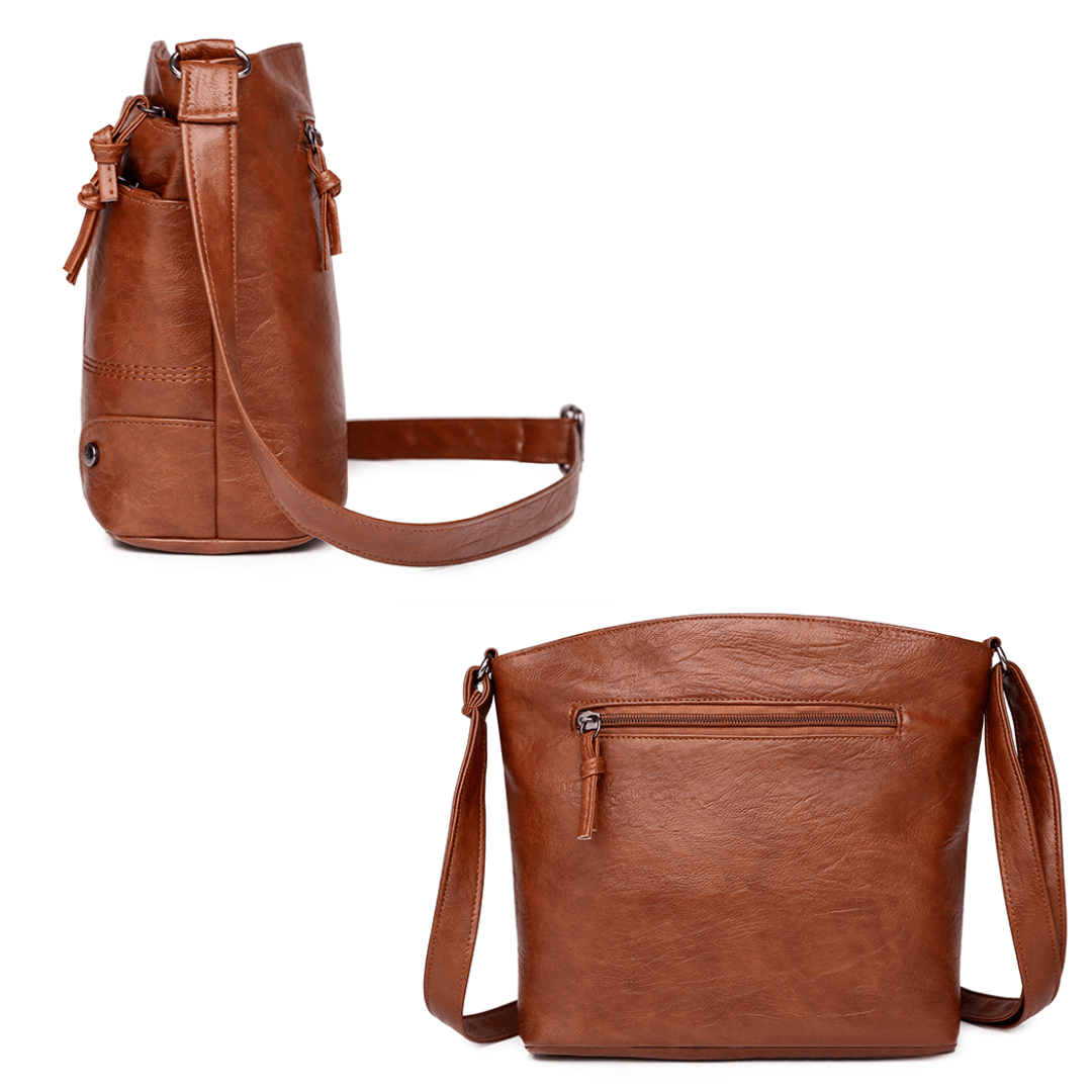 Ambulora – Vintage Leather Shoulder Bag with Adjustable Strap