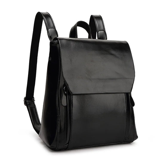 Ambulora – Elegant PU Leather Laptop Backpack with Padded Protection